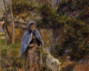 卡米耶 毕沙罗 : Peasant Woman with a Goat